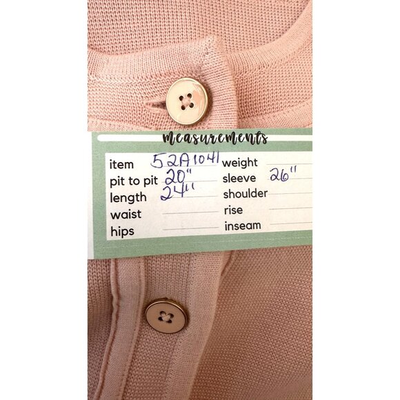 Talbots Size Small Light Pink Button-Front Cardigan Sweater - Picture 8 of 14